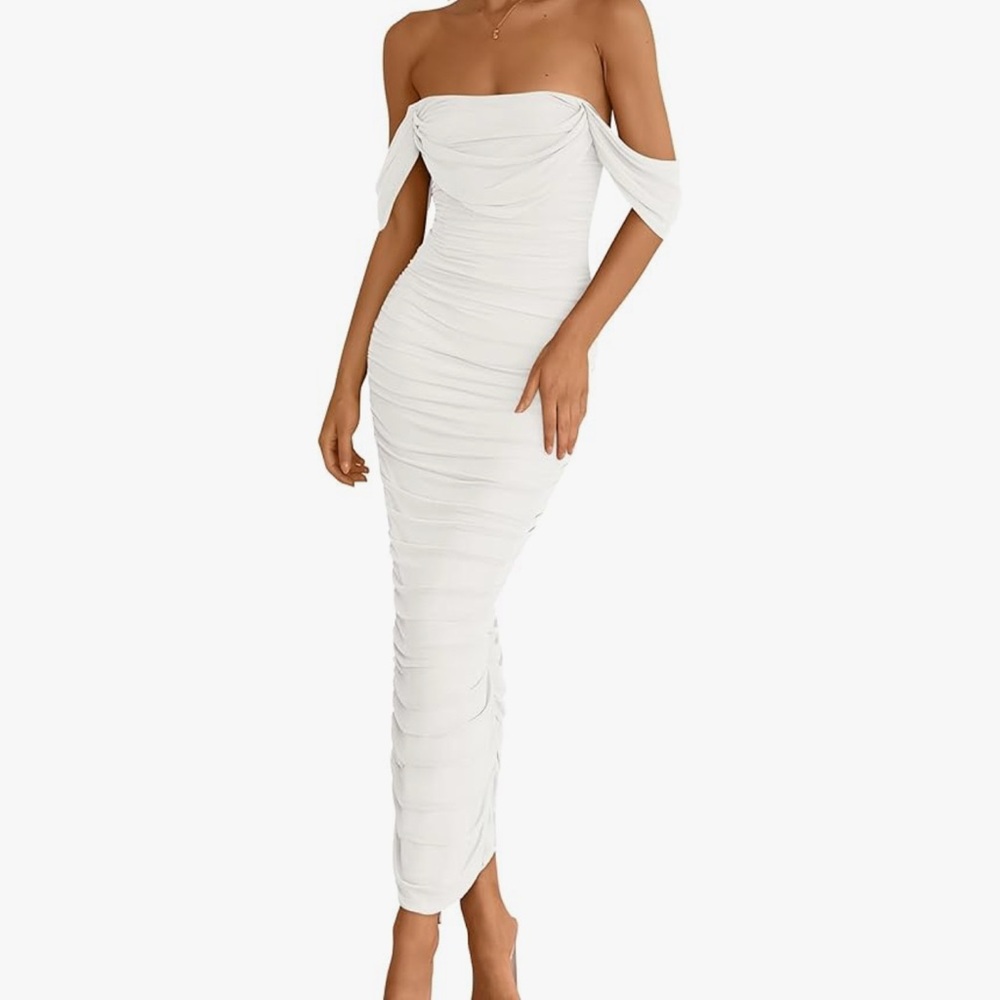 Elegant Off-Shoulder White Dress